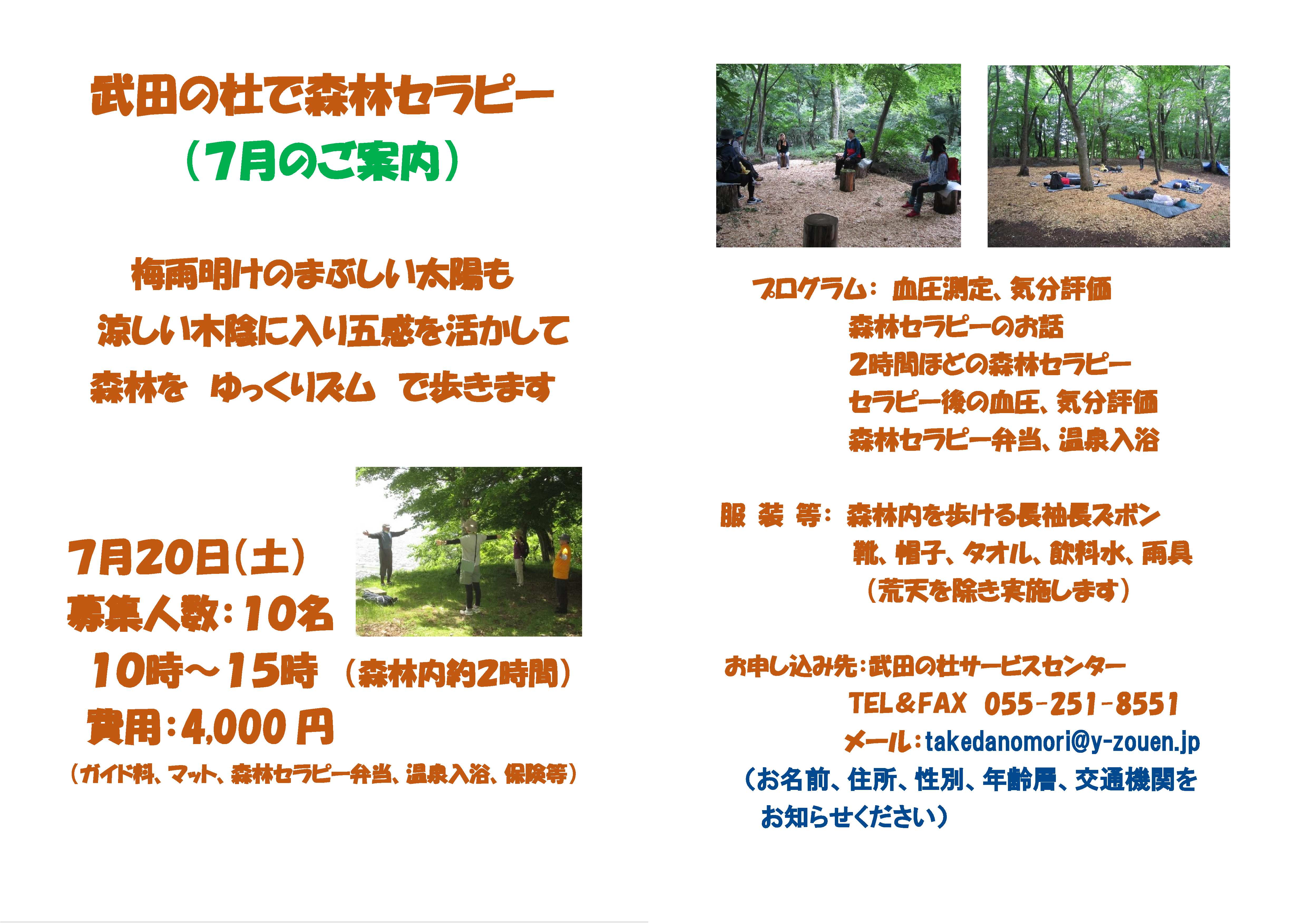 R6（7月）武田の杜で森林セラピー